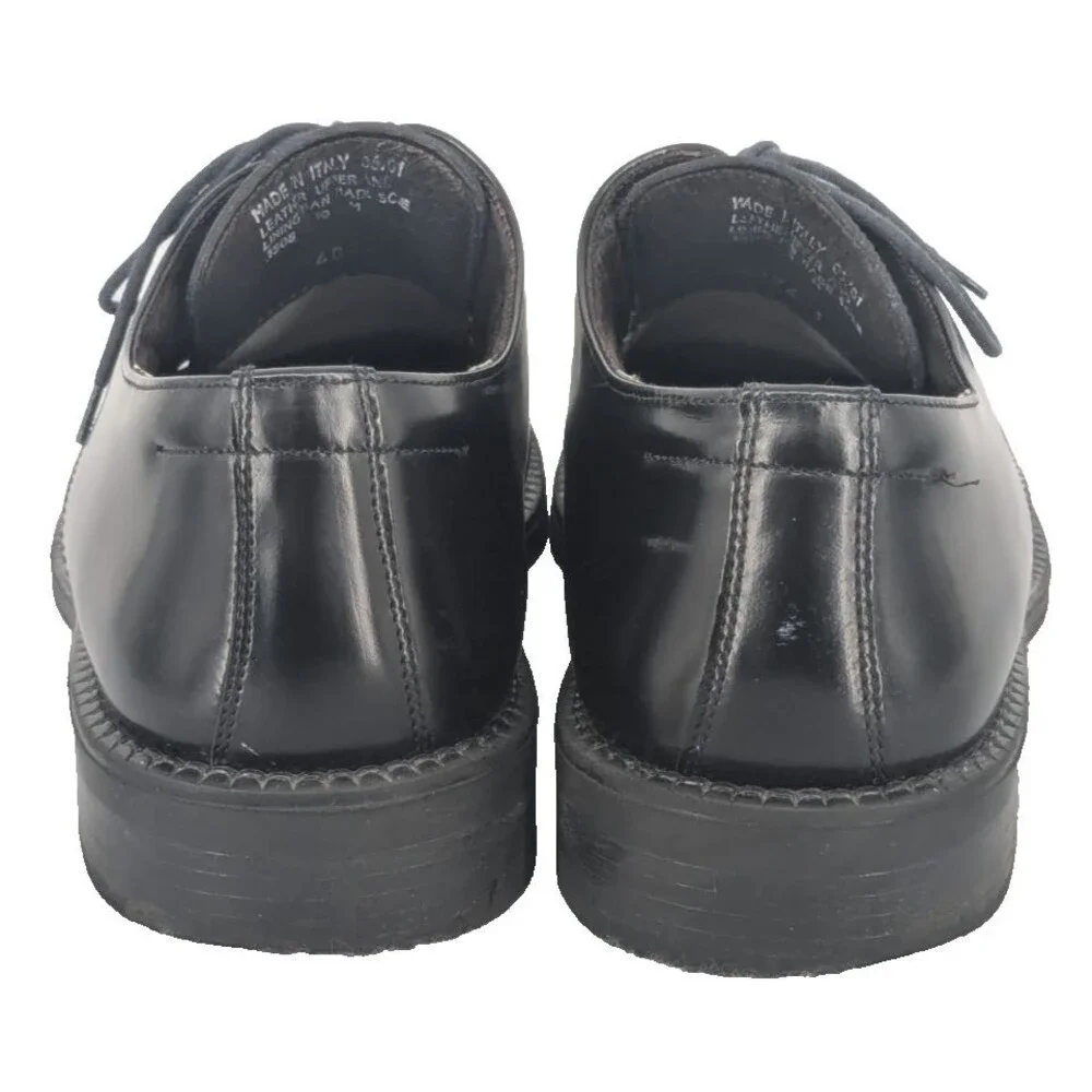 BASS Mens Black Leather Oxford Dress Shoes SIZE 10M Made in Italy Business